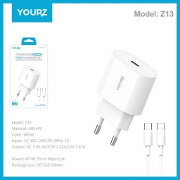 Cargador de pared Yourz Z13 con cable Tipo C-Tipo C 20W