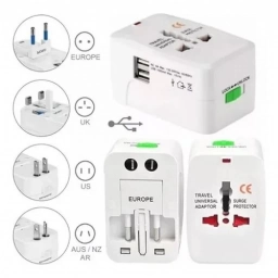 Adaptador de viaje Universal + 2 USB