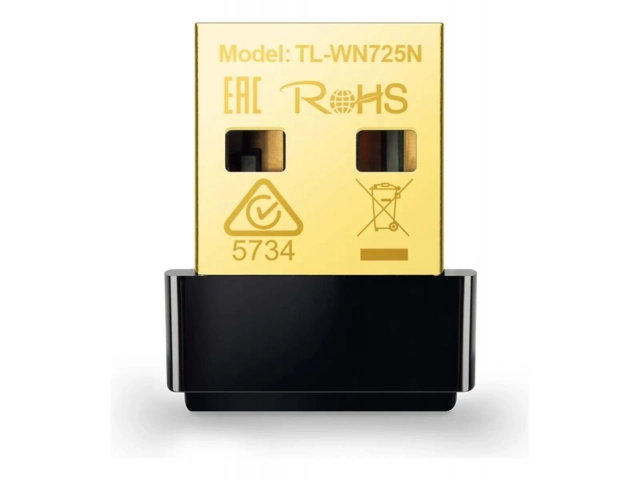 Adaptador Nano USB Wi-Fi Tp-Link TL-WN725N, 150Mbps, diseño ultra compacto, disponible en Avlis Uruguay.