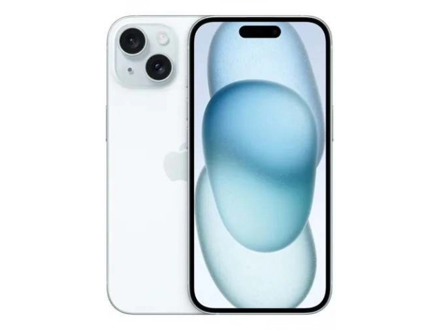 Apple iPhone 15 128GB color Azul con Dynamic Island, c&aacute;mara de 48MP y puerto USB-C, disponible en Avlis Uruguay.