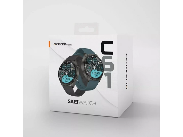 Funciones de monitoreo de salud y modos deportivos del Smartwatch Argom C61 Black, a la venta en Avlis Uruguay.