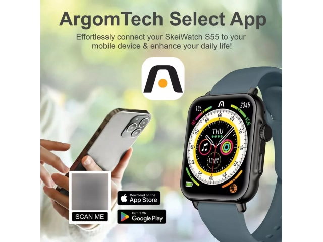 Funciones avanzadas de salud como SpO2 del Smartwatch Argom S55 Beige, a la venta en Avlis Uruguay.