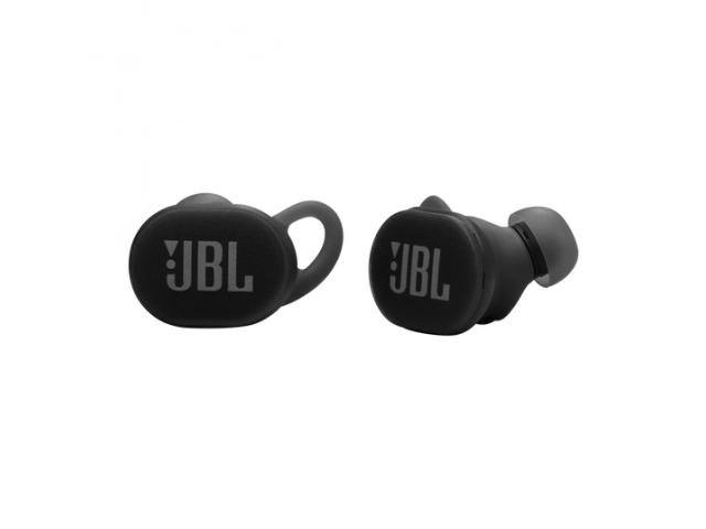 Auricular JBL Endurance Race 2 Black en uso durante entrenamiento en gimnasio, resistente al sudor y al agua.