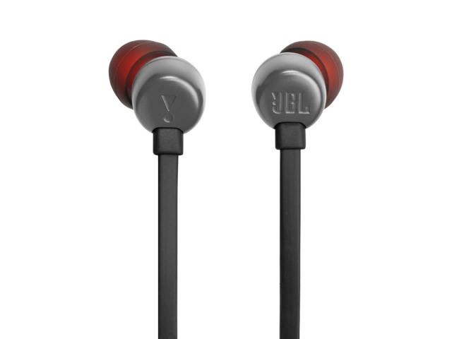 Auriculares JBL Tune 310C Black vistos de frente, diseño in-ear moderno y discreto