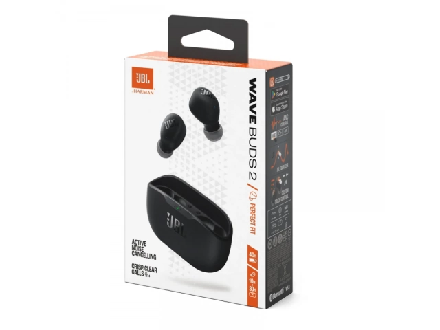 JBL Wave Buds 2 Negro | Auriculares Inalámbricos con Deep Bass