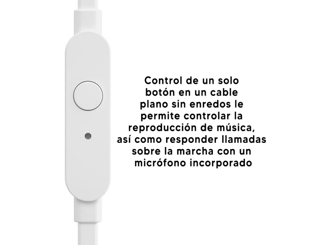 Cable plano anti-enredos de los auriculares JBL T110 White.