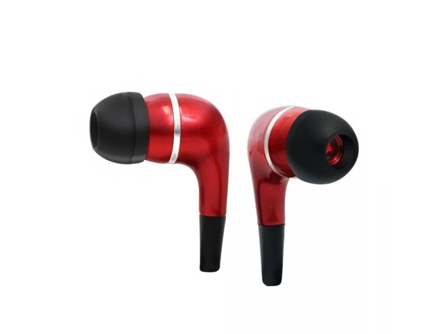 Auriculares Argom HS525 en color rojo, vista lateral mostrando su acabado brillante.