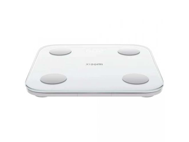 Balanza inteligente Xiaomi Body Composition Scale S400 blanca, diseño elegante, para análisis corporal en Avlis Uruguay.