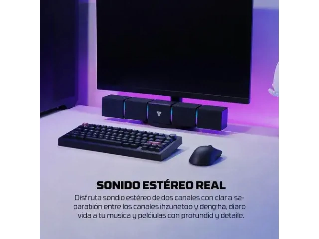 Compr&aacute; la Barra de Sonido Fantech BS163 RGB 10W. Audio est&eacute;reo potente, iluminaci&oacute;n RGB fija y din&aacute;mica, conexi&oacute;n USB y Jack 3.5 mm para PC y TV.