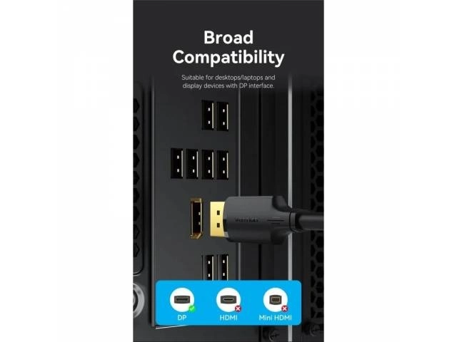 Cable DisplayPort Vention 4K 1.5m - Conexi&oacute;n de Alta Calidad