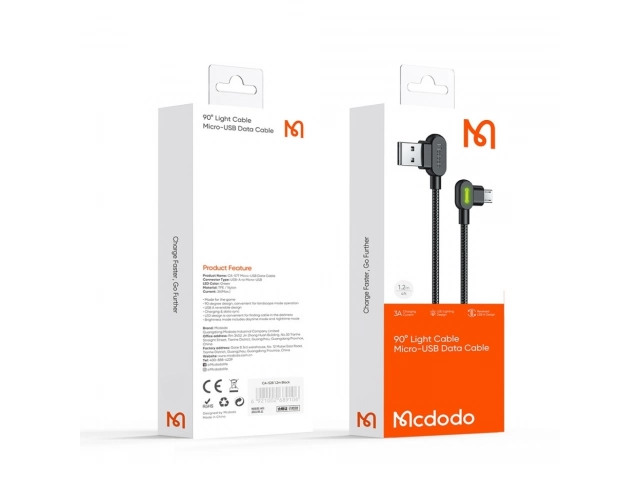 Cable Mcdodo Micro USB 90º (1.8m) | Carga Rápida y Durable