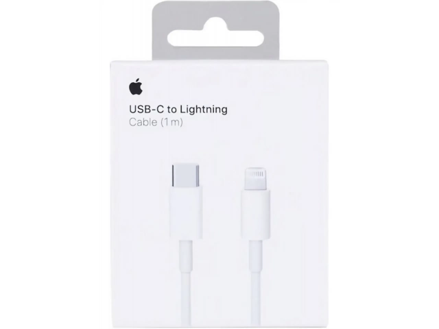 Cable original Apple Lightning a USB-C de 1 metro. Ideal para carga rápida y sincronización de iPhone y iPad. Disponible en Avlis Uruguay.