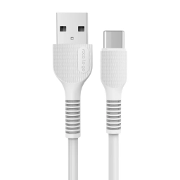Cable Datos ROCA TO GO USB A a Tipo C 100cm 2.4A Blanco