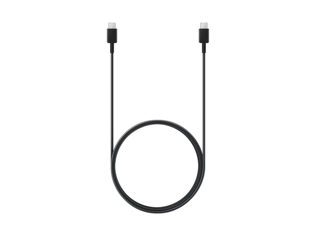 Cable Samsung original USB-C a USB-C de 1.8 metros y 3A en color negro. Para carga súper rápida y datos. En Avlis, tu tienda Samsung en Uruguay.