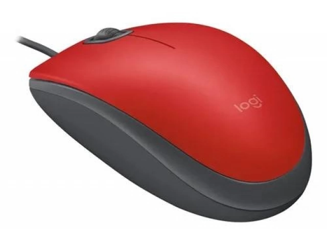 Conexión USB con cable del mouse Logitech M110 Silent Rojo, Plug & Play.