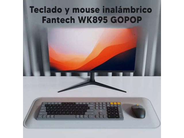Fotograf&iacute;a del combo Fantech WK894 en un entorno de oficina, demostrando su uso pr&aacute;ctico y c&oacute;modo.