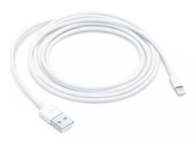 Detalle del conector Lightning del cable original Apple de 2 metros, calidad garantizada en Avlis.