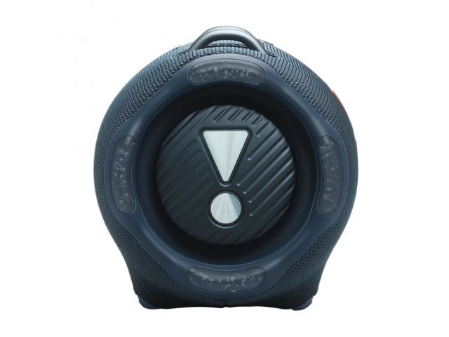 JBL Xtreme 4 Blue con su correa para el hombro en color azul, facilitando su transporte y uso en movimiento