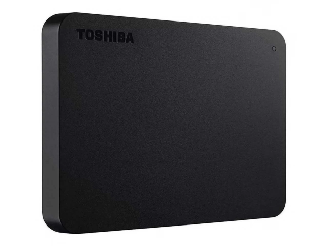 Disco Duro Externo Portátil Toshiba Canvio de 4TB en color negro. Conexión USB 3.2 Gen 1 para almacenamiento masivo. Avlis Uruguay.