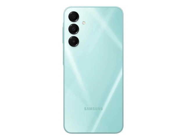 Vista del diseño trasero moderno y elegante del Samsung Galaxy A16 en color Verde, destacando su acabado. Comprá tu nuevo Samsung en Avlis Uruguay.