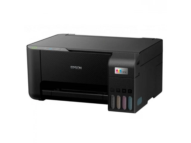 Impresora Epson L3210 EcoTank realizando funciones de impresión, copia y escaneo con alta calidad