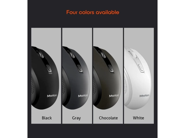 Escritorio moderno y ordenado en Uruguay con el mouse inalámbrico Meetion R560 blanco, promoviendo la libertad sin cables. Avlis.