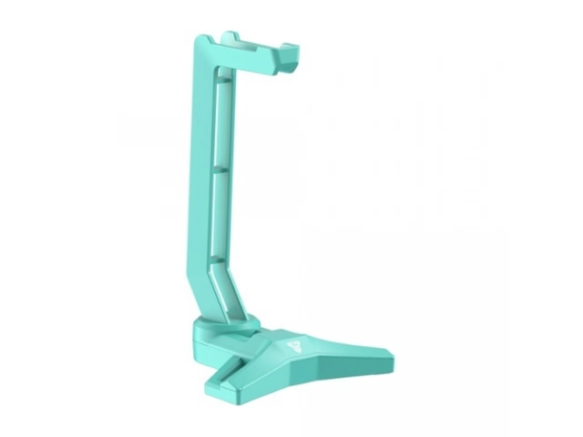 Soporte Fantech Mint AC3004 sosteniendo auriculares gamer, mostrando su funcionalidad y cómo organiza el espacio de juego