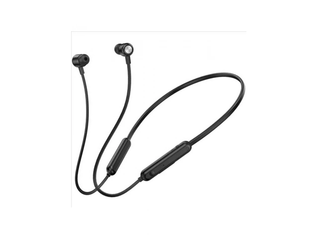 Auriculares Foneng BL35 vistos de frente, diseño deportivo con banda para el cuello.  