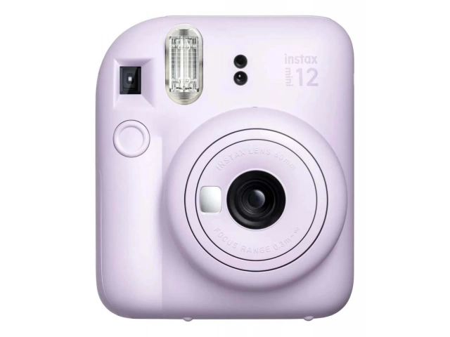 Cámara instantánea Fujifilm Instax Mini 12 color Lila (Purple), diseño divertido y moderno, en venta en Avlis Uruguay.