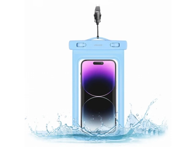 Asegura tu móvil hasta 7'' bajo el agua con la funda Usams YD011 IPX8 color celeste
