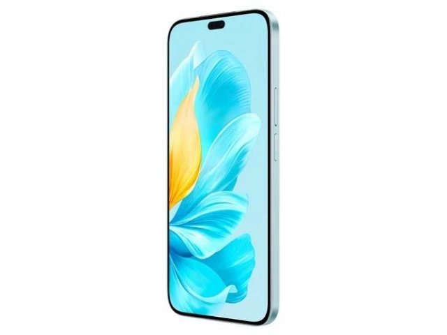 Smartphone Honor 200 Lite Cyan Lake (Azul) con 256GB de almacenamiento y cámara de 108MP, disponible en Avlis Uruguay.