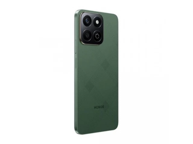Honor X7c Verde destacando su pantalla de 90Hz y 256GB de almacenamiento masivo, diseño fresco, en venta en Avlis Uruguay.