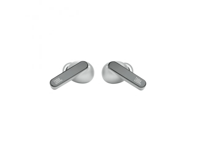 Auriculares JBL Live PRO 2 White vistos de frente, diseño moderno y estilizado.