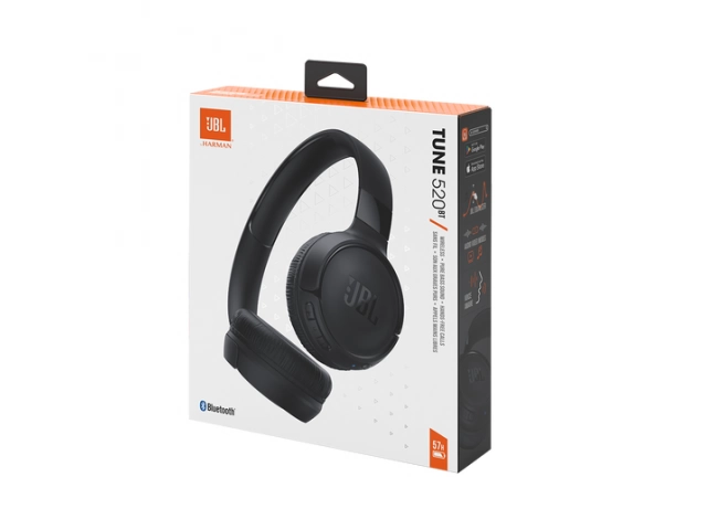 Empaque original del JBL Tune 520BT Black, diseño profesional y atractivo.