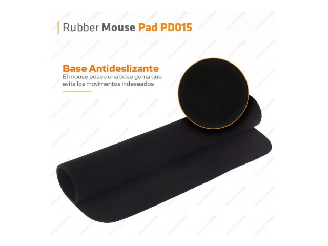 Detalle de la base antideslizante y bordes cosidos del MousePad Meetion MT-PD015 Negro, en venta en Avlis Uruguay