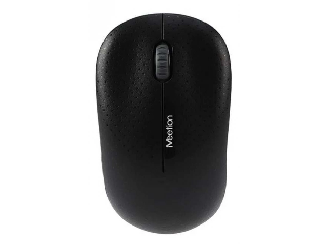Mouse inalámbrico Meetion R545 color negro, con clics silenciosos y diseño profesional, vista frontal, en Avlis, San Carlos, Uruguay.