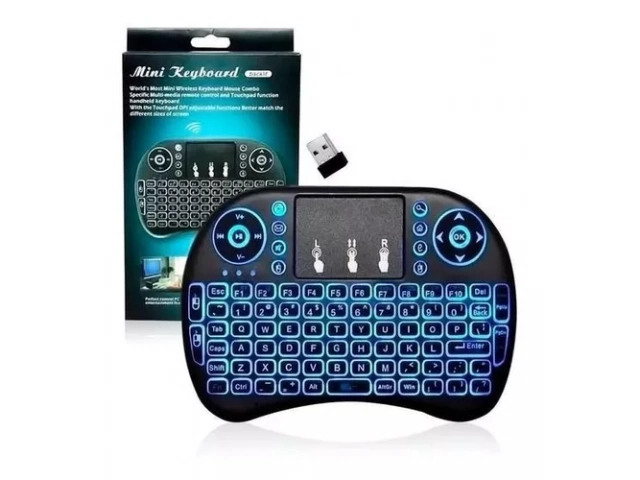Mini teclado inalámbrico retroiluminado para TV Box, ideal para usar en la oscuridad, venta en Avlis.