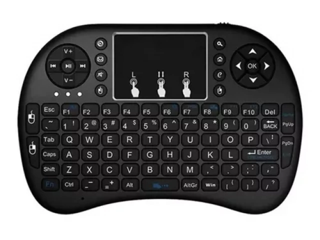 Mini teclado inalámbrico con touchpad para TV Box y Smart TV, control total, disponible en Avlis Uruguay.
