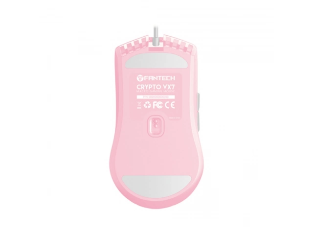 El mouse Fantech VX7 en color Rosa (Pink) combina alto rendimiento gamer (6400 DPI) y estilo. Diseño ergonómico con 6 botones y cable trenzado duradero.