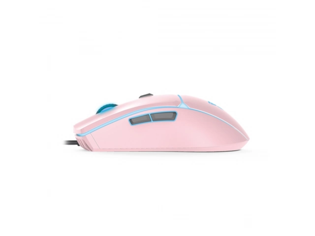 El mouse Fantech VX7 en color Rosa (Pink) combina alto rendimiento gamer (6400 DPI) y estilo. Diseño ergonómico con 6 botones y cable trenzado duradero.
