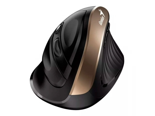 Alivia la tensión con el ratón vertical inalámbrico Genius Ergo 8250S Gold. Diseño ergonómico, DPI ajustable y 5 botones. ¡Mejora tu confort y productividad hoy!