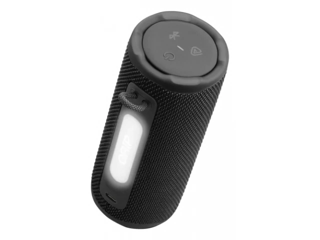 El JBL Grip Black, elegante y robusto (IP68), ofrece 16W de sonido JBL Pro y 14 horas de autonomía.