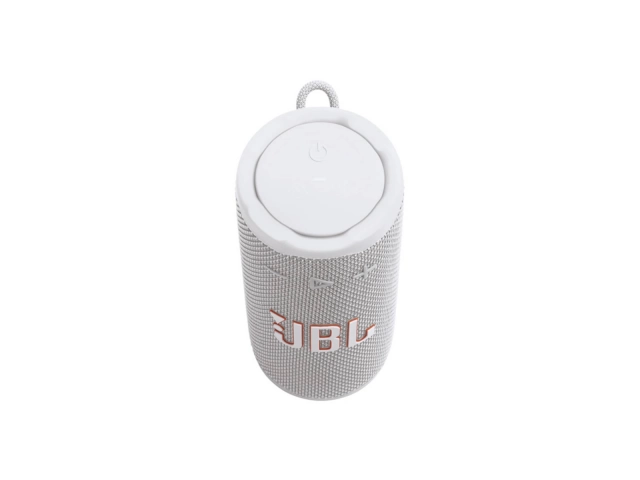 El JBL Grip White combina elegancia y durabilidad extrema (IP68). Sonido JBL Pro de 16W, 14 horas de autonomía y compatible con Auracast.