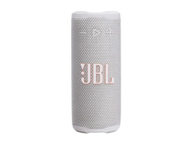 El JBL Grip White combina elegancia y durabilidad extrema (IP68). Sonido JBL Pro de 16W, 14 horas de autonomía y compatible con Auracast.