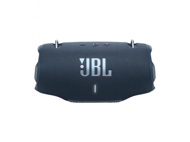 Parlante Bluetooth portátil JBL Xtreme 4 en color azul vibrante, con sonido potente JBL Pro, resistencia IP67 y correa para el hombro.