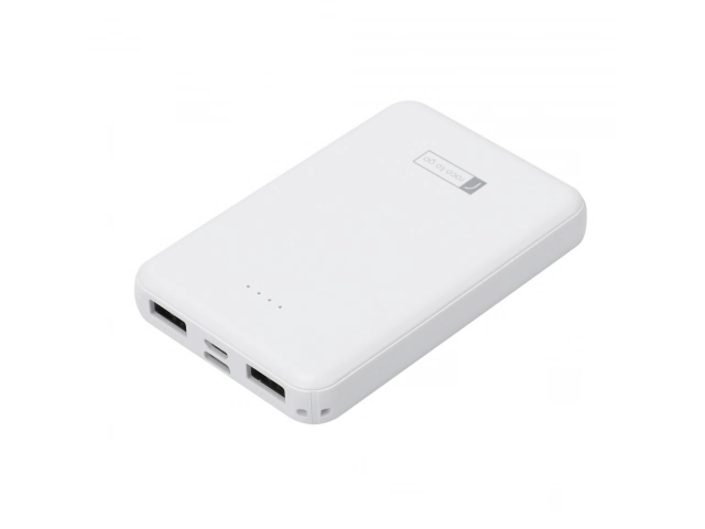 Mantén tus dispositivos cargados con el Powerbank ROCA TO GO 5000mAh. Doble USB (1A 2.1A) para carga eficiente. ¡No te quedes sin batería!