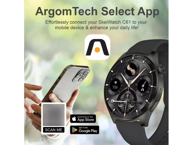 Pantalla del Smartwatch Argom C61 Negro mostrando notificaciones de mensajes y llamadas.