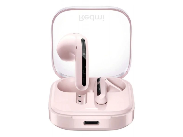 Detalle de la resistencia al sudor de los auriculares Xiaomi Redmi Buds 6 Active Rosa, ideales para fitness.