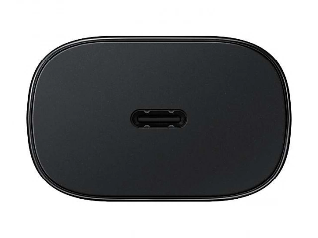 Puerto USB-C del cargador Samsung original 25W negro, diseñado para carga súper rápida y segura. Disponible en Avlis, tu tienda de accesorios