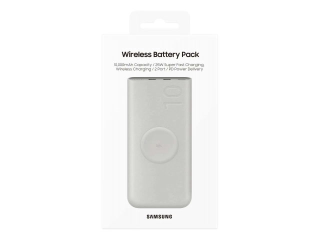 Detalle de los dos puertos USB-C del powerbank Samsung EB-U2510 10000mAh, compatible con carga de 25W. Calidad Samsung en Avlis.